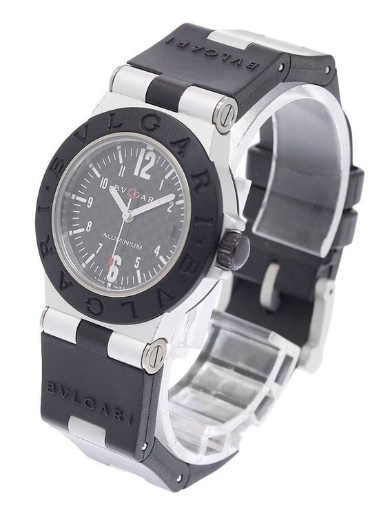 BVLGARI aluminum AL32TA Date Carbon black Dial Quartz Boy\'s Watch_945309 main image 3